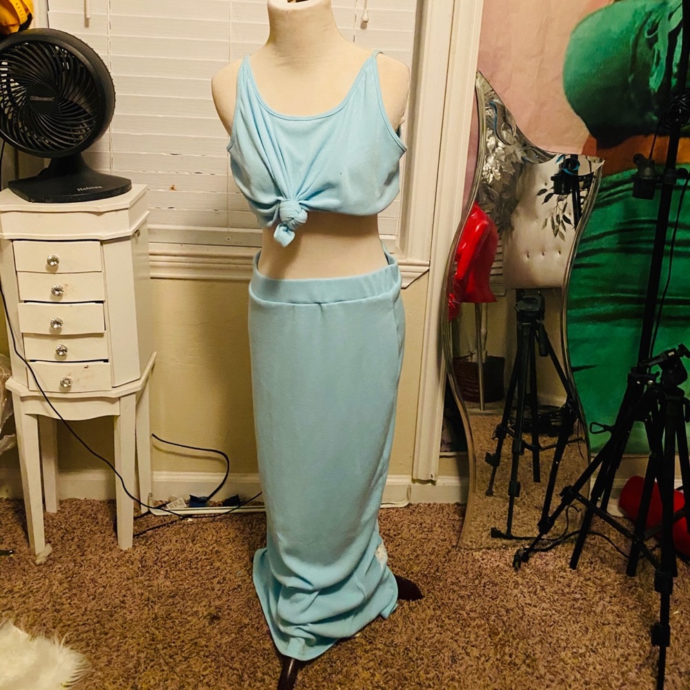 2 piece skirt blue